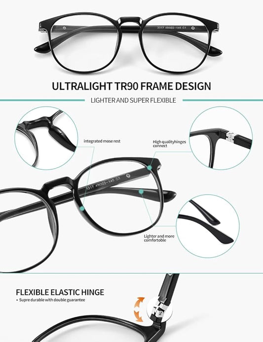 CNLO Blue Light Blocking Glasses,Computer Glasses,Anti Eyestrain, Lightweight Frame Eyeglasses Men/Women