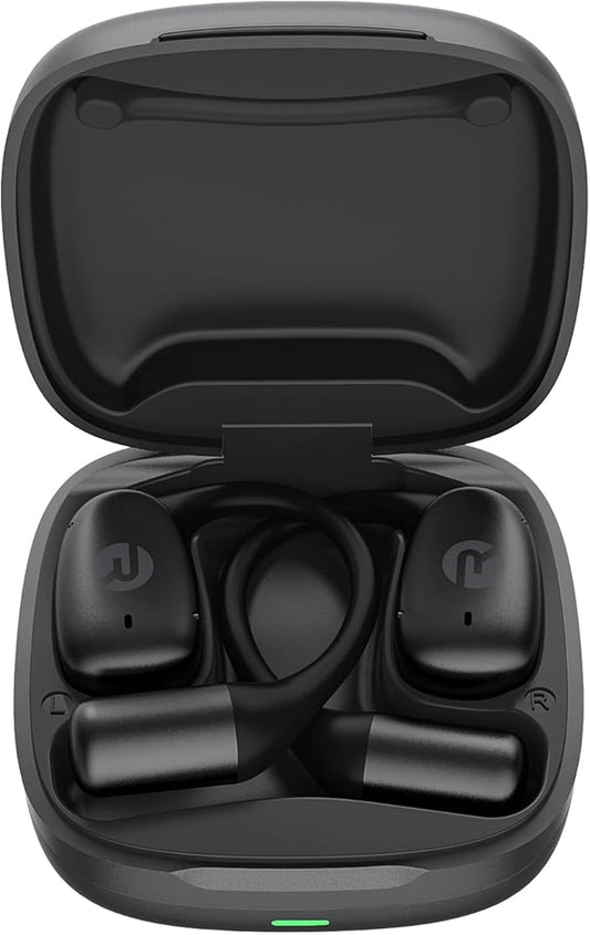 Raycon Essential Open Earbuds – True Wireless Open Ear Bluetooth 6.0 Headphones, Ultra-Lightweight, Comfort Hook Design, IPX5 Water Resistant, 36 Hours of Battery Life (Black)