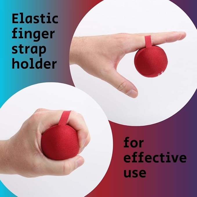 Yogi Stress Ball with Finger Grip Strap ā Squeeze Ball for Anxiety Relief & Hand Therapy ā Grip Strength Trainer for Adults & Kids, Fidget Toy for Stress Relief, Squishy Sensory Ball