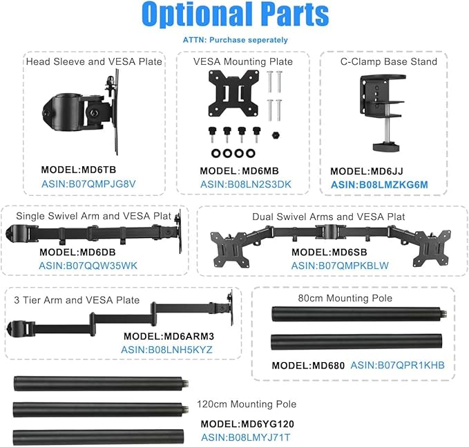 Suptek Single LED LCD Monitor Desk Mount Heavy Duty Fully Adjustable Monitor Stand for 1 / One Screen up to 27 inch