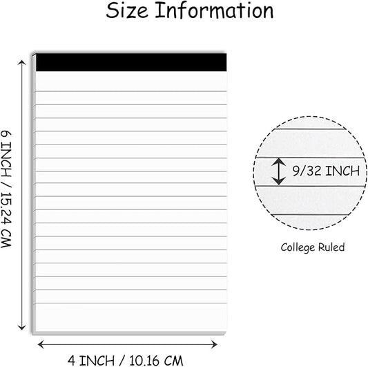 Notepad for Daily Planning and Organization of Work – 4 x 6-inches Lined Paper – Thick Bright White Paper – 30 Pages – Note Pads Ruled Pages – Pack of 10
