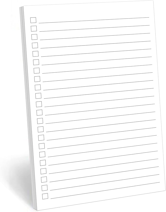 321Done to Do List Notepad - 50 Sheets (5.5" x 8.5") Daily to-Do's Notepad Tear Off, Planning Memo Pad, to Do List Checklist Organizing - Simple, Blank, Heavy Paper - Wide-Ruled - Made in USA