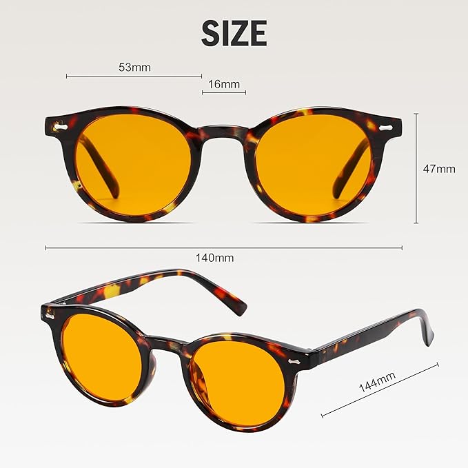 Trendy Amber Blue Light Blocking Glasses Orange Lens for Better Sleep,Computer Eye Strain Men Women Gaming Glasses