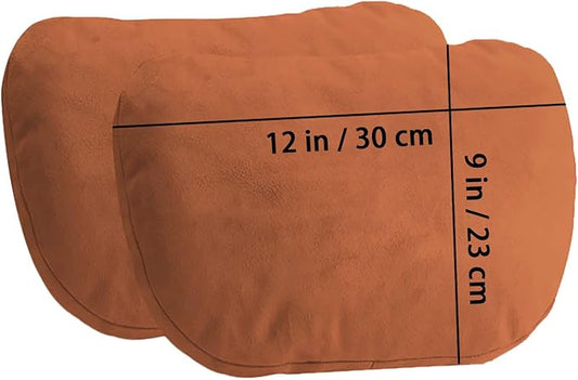 2PCS Car Pillow for Car Neck Pillow for Driving Seat Lumbar Support Soft Cushion with Extra Filling Accessories Back Support for Travel Nap and Trips Sleeping(Brown, Head)