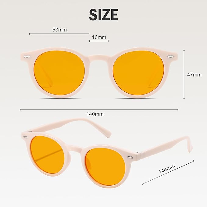 Trendy Amber Blue Light Blocking Glasses Orange Lens for Better Sleep,Computer Eye Strain Men Women Gaming Glasses