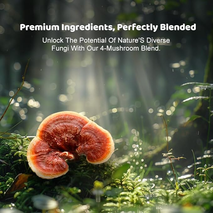 Hellomush Organic Instant Mushroom Coffee with Lions Mane, Reishi, Chaga and Cordyceps Coffee, Adaptogen Drink for Greater Energy, More Focus, Better Digestion, and Gut Support 28 Servings 3.52 oz