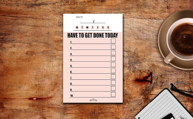 To Do List Planner - Small Convenient Scratch Pad, Have To Get Done Today, Priority To Do Pad, Pink Notepad, 4" x 6", 2 Pads (25 Tear-Off Sheets Each)