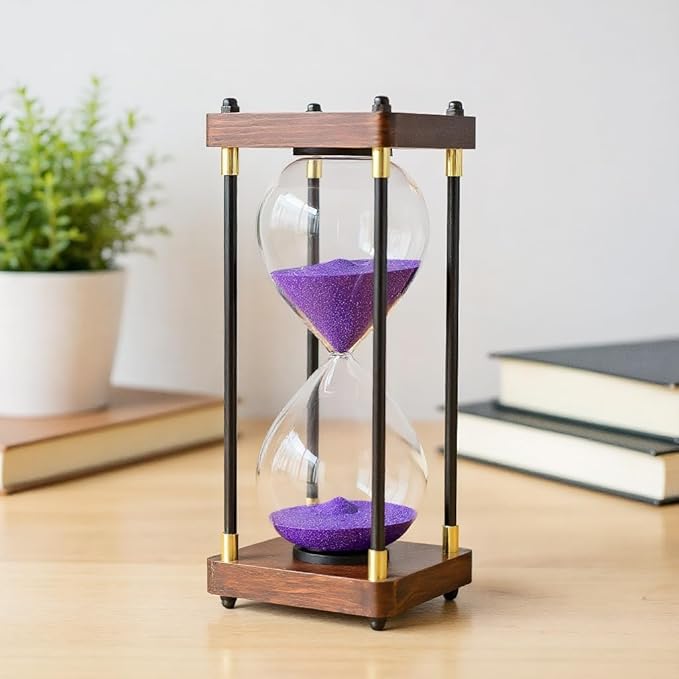 Hourglass Timer 60 Minutes Sand Timer for Gift 1 Hour Glass Sand Clock for Home/Desk/Office Decor and Classroom Timer (Purple, 60 Minutes)