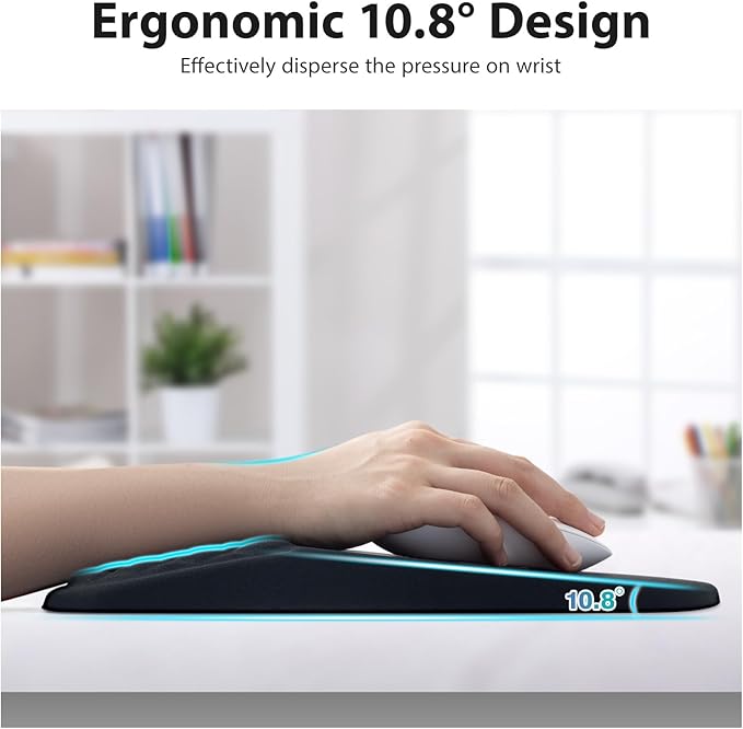 3 in 1 Ergonomic Wrist Rest for Keyeboard and Mouse, Non-Slip Desk Mouse Pad with Wrist Support, Keyboard Wrist Rest and Mouse Pad Set Massage Design (Black)