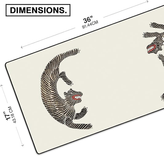 MPCO. Ukiyo-E Large Gaming Desk Pad - 36" x 17" Aeroglyde Fabric Taguchi Desk Mats - Washable, Smooth Glide for Precision Gaming & Work