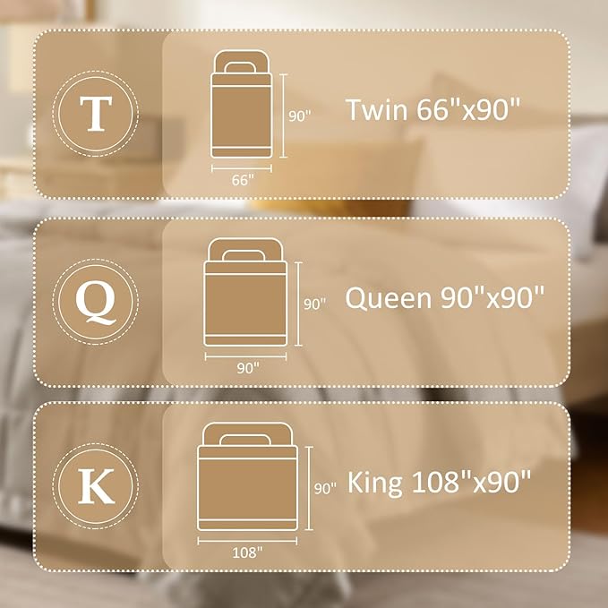 downluxe King Size Blanket with Satin Trim, Lightweight Down Alternative King Blanket for All Season, Machine Washable (Sand, 108 x 90 Inch)