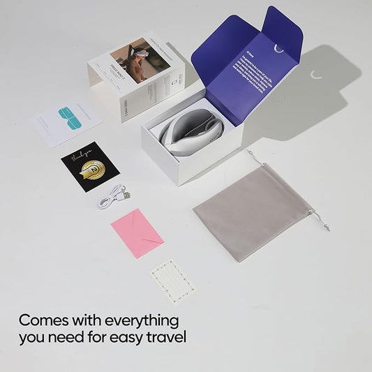 Eye Massager & Bluetooth Heat Sleep mask,Parents Gift Sets |with Storage Bag & Greeting Card | Migraine Relief,Relaxation,Bedtime Stress Relief | White Noise,3D airbag kneading| Smart Head Massager