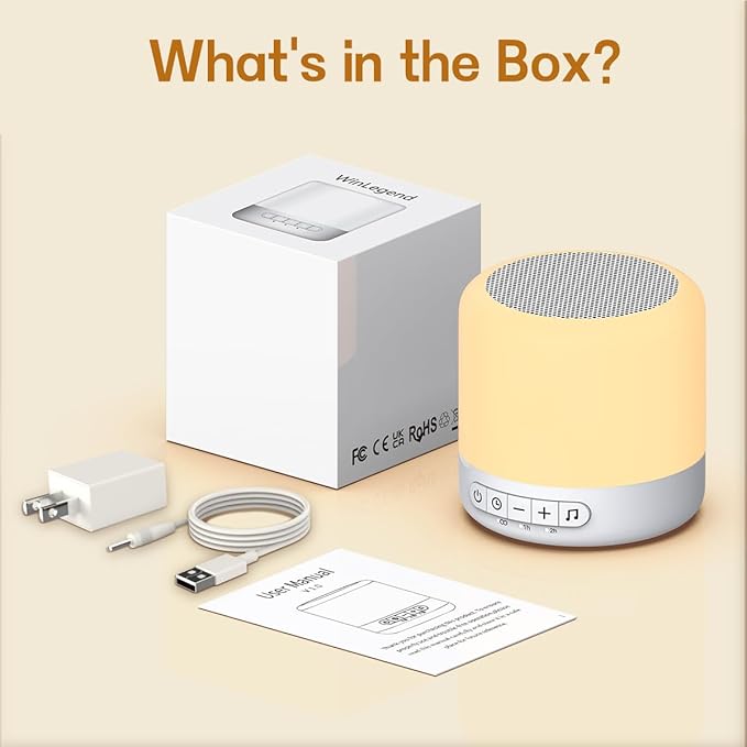 Easysleep White Noise Sound Machine with 30 Soothing Sounds 12 Night Light 32 Volume 3 Timers Portable Sleep Sound Machine for Office Travel Noise Canceling Lullaby & Rain Sound for Baby, Adults