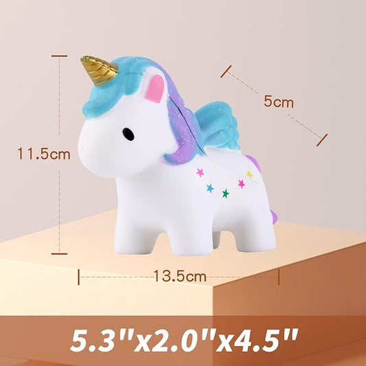Anboor 5.3" Squishies Unicorn Colored Star Slow Rising Kawaii Scented Squishies Animal Decompression Squeeze Stress Relief Hop Props, Decorative Props Large Collection Toy for Kids 1 Pcs Color Random