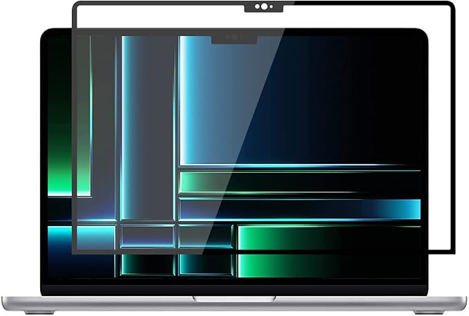 Tempered Glass Screen Protector Compatible with Macbook Pro 16 Inch (2021-2024, M4, M3, M2, M1), 9H Hardness/No Bubbles/Anti-Scratch/Anti-Fingerprint/Clear