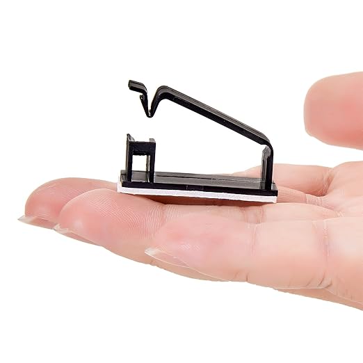 5Pcs Self Adhesive Cable Management Clips,Cable Organizers Wire Clips Cord Holder for PC Laptop Ethernet Cable Desktop Home Office(2.1’’ x 0.75’’ x 0.28’’, Black)