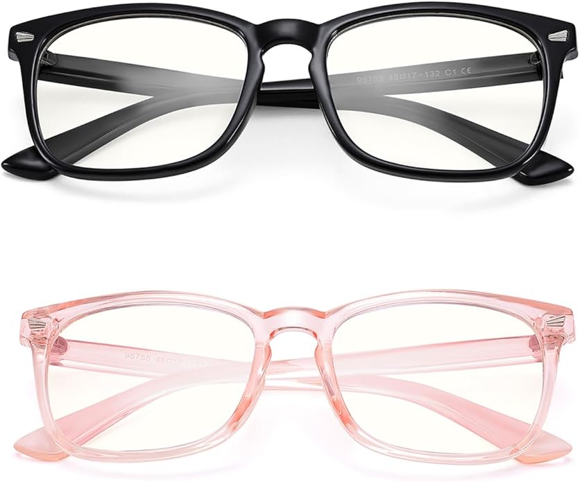 AZorb 2Pack Kids Blue Light Blocking Glasses - TR90 Unbreakable Computer Screen Glasses for Boys & Girls