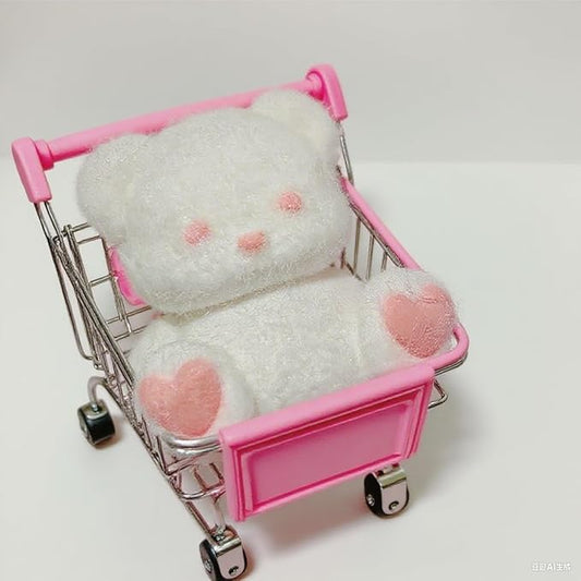 Taba Squishy Bear,fufu squishies,Silicone Toys,Stress Relieving Fur Ball OPP Packaging GiftsSquishy Fidget Toys for Anxiety&Relaxation,Perfect Desk Accessory for Adults (White Bear)