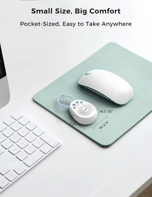 FOXFINE White Noise Machine, Portable Sound Machine with 30 Soothing Sounds, Timer, for Sleeping, Baby, Adults, Home & Travel, Blue