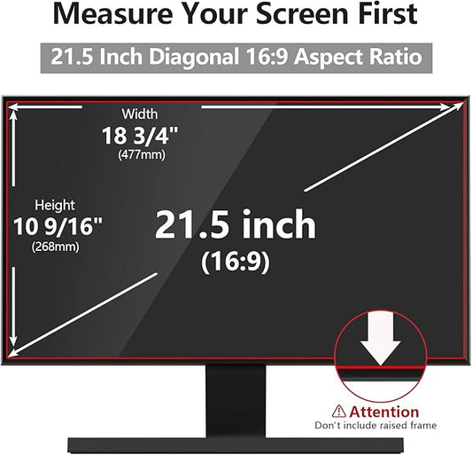 Computer Privacy Screen Protector 21.5 Inch with Hp Dell Acer Asus Samsung LG and More, Removable Security Shield Filter for 16:9 Aspect Ratio Monitor Like ViewSonic Sceptre AOC Koorui BenQ (21.5" Diagonal 16:9 1 Pack)
