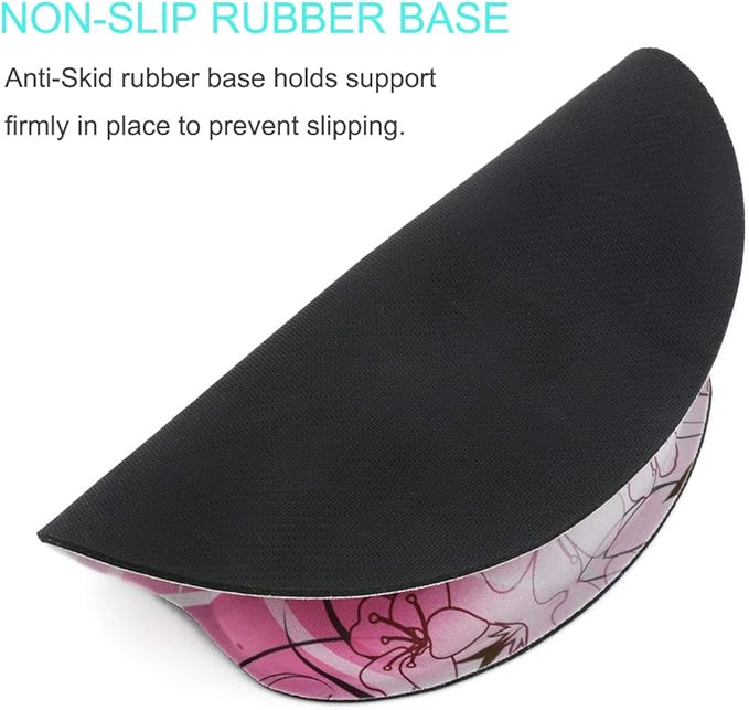 RICHEN Memory Foam Mouse Pad with Wrist Support,Ergonomic Mouse Pad with Wrist Rest,Non-Slip Rubber Base for Computer Laptop & Mac,Lightweight Rest for Home,Office & Travel (Pink Butterfly)