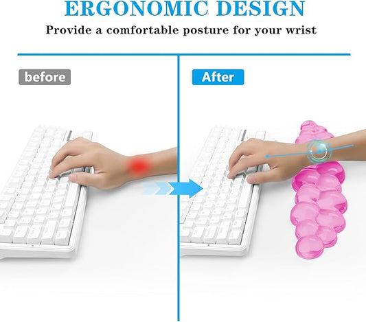 Gel Cloud Keyboard Wrist Rest, Cute Wrist Support and Arm Support Keyboard Rest for Keyboard Typing Pain Relief,Suitable for Office/Computer/Laptop/Gaming(Keyboard Wrist Rest Pink)