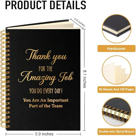 Thank You for The Amazing Job You Do 160 Blank Pages Spiral Notebook, Dream Team Gifts for Colleagues, Employee Thank You Gifts, Appreciation Gifts for Boss Leader Manager Coworker