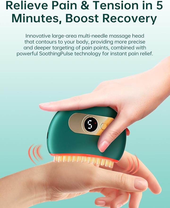 Carpal Tunnel Relief Massager – Hand Massager for Arthritis and Carpal Tunnel, Tennis Elbow, Wrist & Thumb Pain, Instant Pain Relief for Muscle, Joint & Nerve with Heat, Vibration (Green)