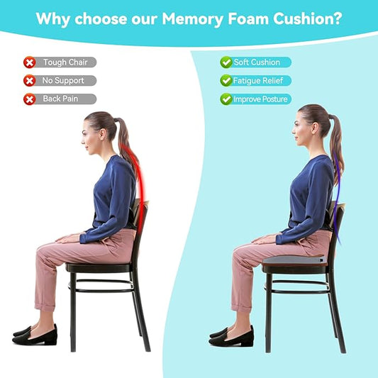 Seat Cushions for Office Chairs Wheelchair Cushion for Long Sitting Back Pain,Memory Foam Seat Car Computer Desk Chair Cushion,Coccyx Cushion for Tailbone Pain Relief Office Chair Butt Pillow Brown