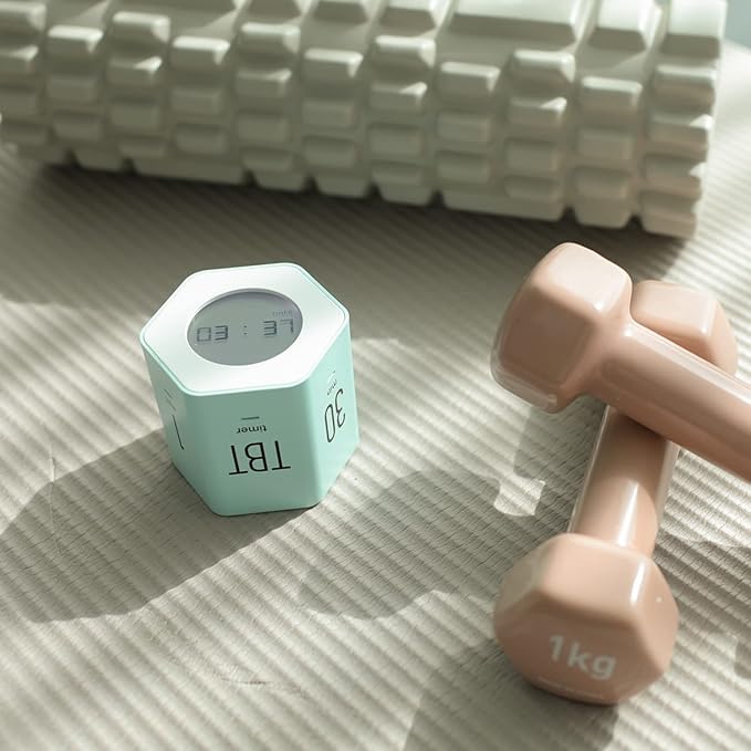 Mooas Multi-Hexagon Clock Cube, Digital Clock, Pomodoro Timer with Backlight 12/24H Count up & Countdown, Flip Timer, Various Time Presets - Ideal for Classroom, Gym, Office (Yellow)