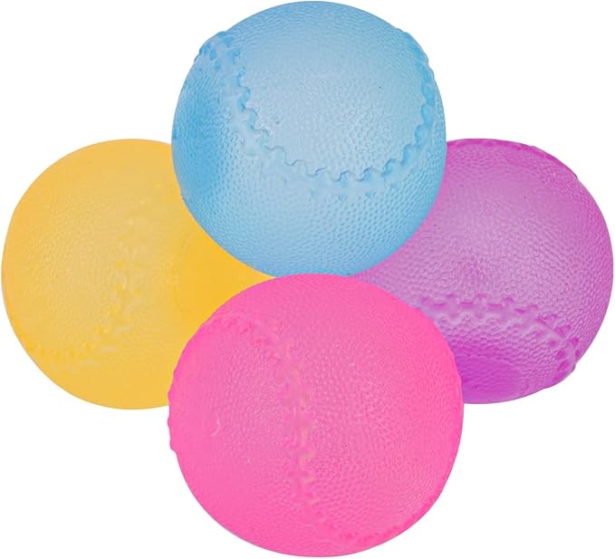 4pcs Stress Relief Toys Balls, Assorted Colors Maltose Filled Stress Toys Durable Slow Rising Sugar Balls for Anxiety ADHD & Autism Classroom Prizes (Tennis)