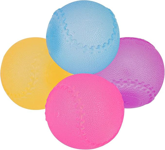 4pcs Stress Relief Toys Balls, Assorted Colors Maltose Filled Stress Toys Durable Slow Rising Sugar Balls for Anxiety ADHD & Autism Classroom Prizes (Tennis)