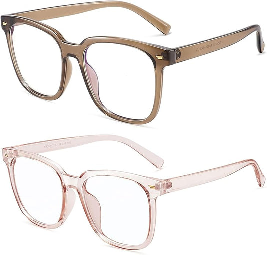 PANNER Oversized Square Blue Light Blocking Glasses for Women Men Anti Glare Reduce Eyestrain Computer Glasses