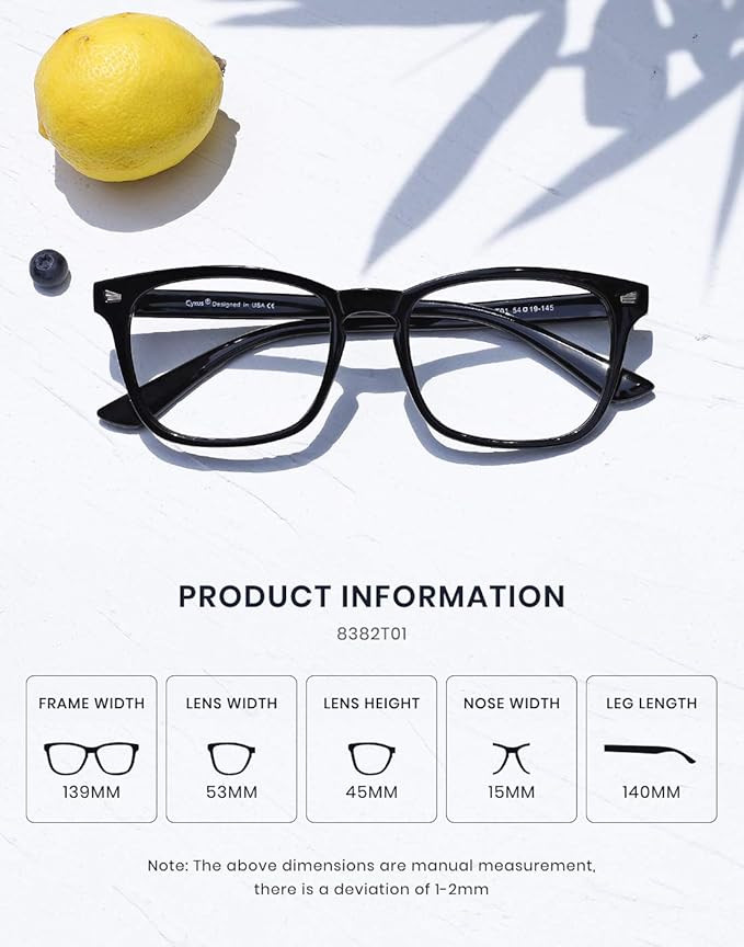 Cyxus Blue Light Glasses for Men Women Reduce Eye Strain UV Blocking for Computer Screen 8082