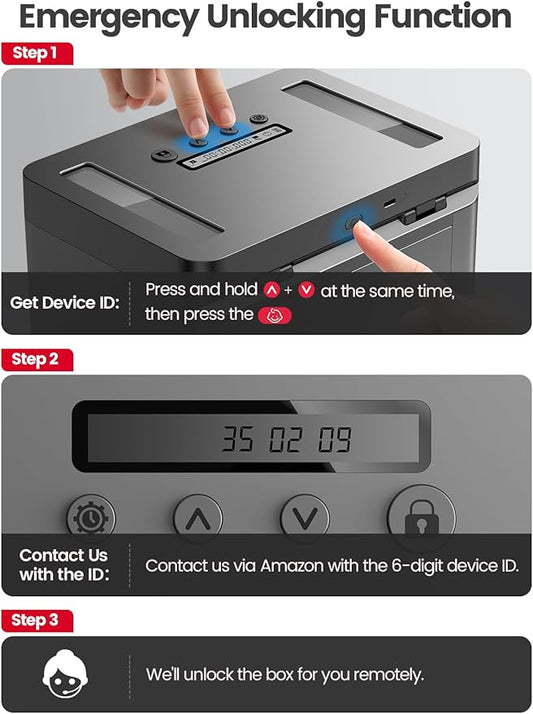 Vaydeer Metal Timed Lock Box, Phone Lockbox with Timer, Time Locking Safe, Self-Control Container with USB C Charge,Child Lock, Audio Prompt, Time Release Storage Locker for Phone/iPad Mini/Medicine