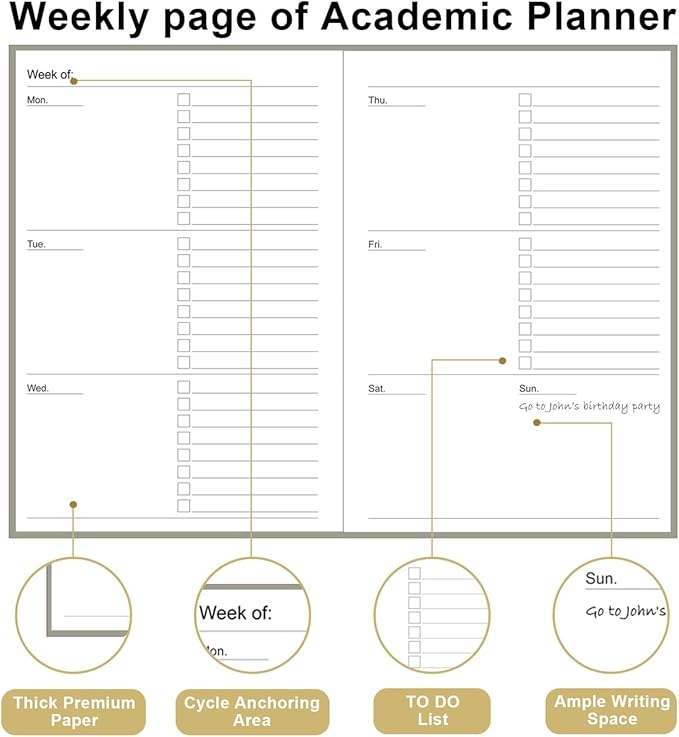 Academic Planner for 2025 2026 or Anytime – A5 Undated Weekly Student Planner For Homeschool, High School, College & Nursing Students, 200 Pages, 5.8" x 8.5", Green