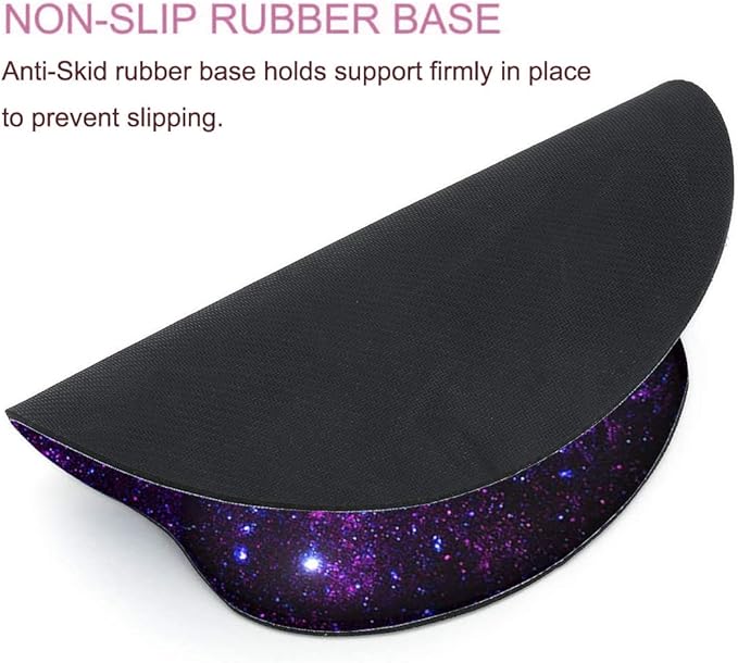 RICHEN Memory Foam Mouse Pad with Wrist Support,Ergonomic Mouse Pad with Wrist Rest,Non-Slip Rubber Base for Computer Laptop & Mac,Lightweight Rest for Home,Office & Travel (Purple Starry)