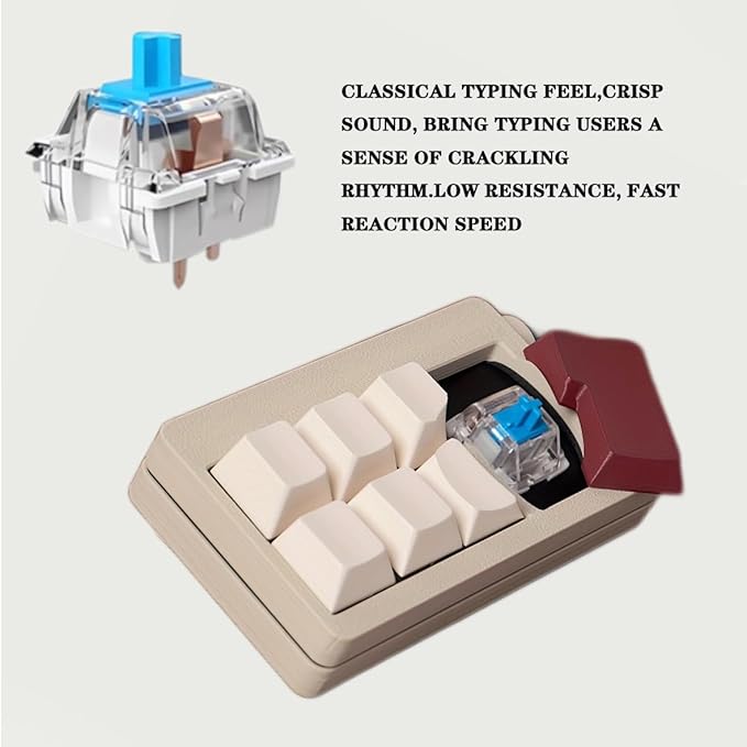 Keyboard Fidget Toys for Adults 3D Printing Keyboard Clicker Fidget Sensory Fun Toys with Keycaps Switch for Anxiety Decompression (White)