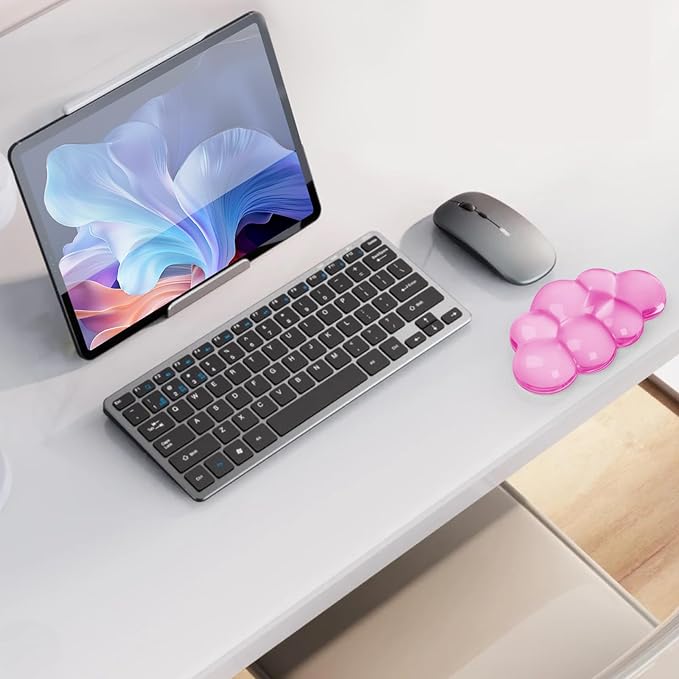 Gel Cloud Mouse Wrist Rest, Cute Wrist Support and Arm Support for Mouse Rest Typing Pain Relief,Suitable for Office/Computer/Laptop/Gaming (Transparent Pink)