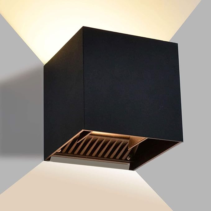 Outdoor Wall Lights Exterior,Light Fixtures Wall Mount,Outdoor Porch Lights Wall Mount,Up and Down Lights,Beam Angle Adjustable Black Led Wall sconces Lights for House Bedroom Porch Hallway