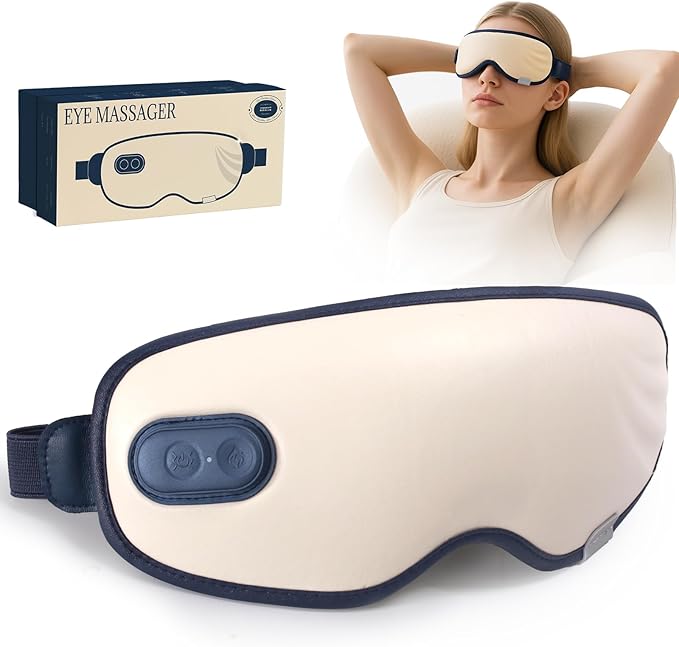 Eye Massager with Heat, Heated Eye Mask for Dry Eyes, Eye Massager for Migraine, Strain Relief, Improve Sleep, Birthday Gifts for Women Men Mom Dad
