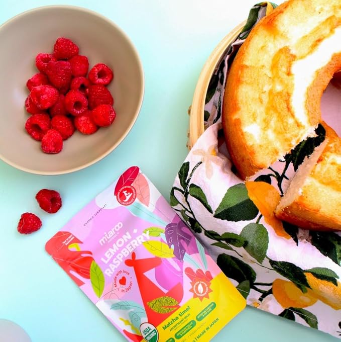 Miaroo Ceremonial Matcha (Lemon Raspberry) | Authentic Japanese Matcha Powder | Antioxidant Superfood, Natural Energy & Amino Acid Source | 50g