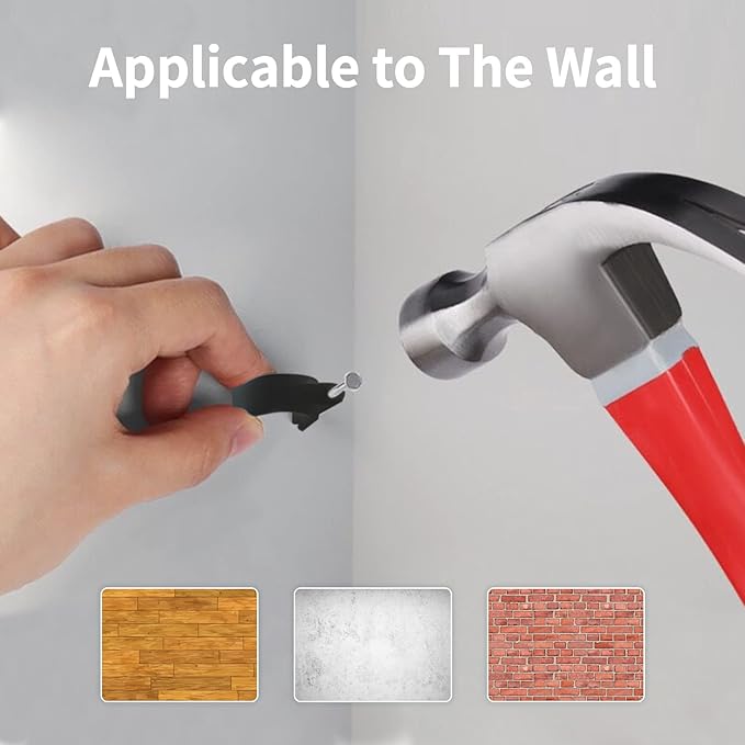 Cable Clips, 400 Pcs, 4mm 6mm 8mm 10mm, Wire Wall Clips with Steel Nails, Cable Management Organizer Clips, Cable Tacks Coax Holder Clips, RG6 RG59 CAT6 RJ45 Cable Cord Clips, Black