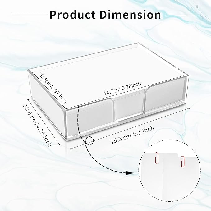600 Sheets 4x6 Memo Holder Desk Notepad Tray Pad Paper Non Sticky Memo Pads 4x6 Acrylic Notepad Holder Note Memo for Desk School Organization Planning(Internal Size: 3.97 × 5.78 Inch)
