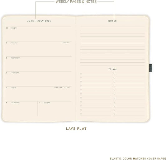 July 2025 – Dec. 2026 Planner by Graphique, Weekly and Monthly Planner, 18 Months Calendar, Hardcover, Like This Life, 6” x 8”