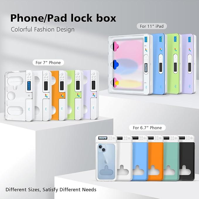 ySky Cell Phone Lock Box with Timer,Portable Timed Phone Lock Box for iPhone and Android Phones, Self-Control Timer Phone Locker to Help Kids,Students Focus Back, Mobile Phone Addiction(Blue)