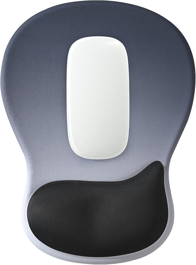 EooCoo Ergonomic Mouse Pad with Gel Wrist Rest Support Middle Concave Design, Relieve Wrist Pain Mousepad, Non-Slip Base for Laptop, Computer, Office Desk Accessories, Carpal Tunnel Syndrome