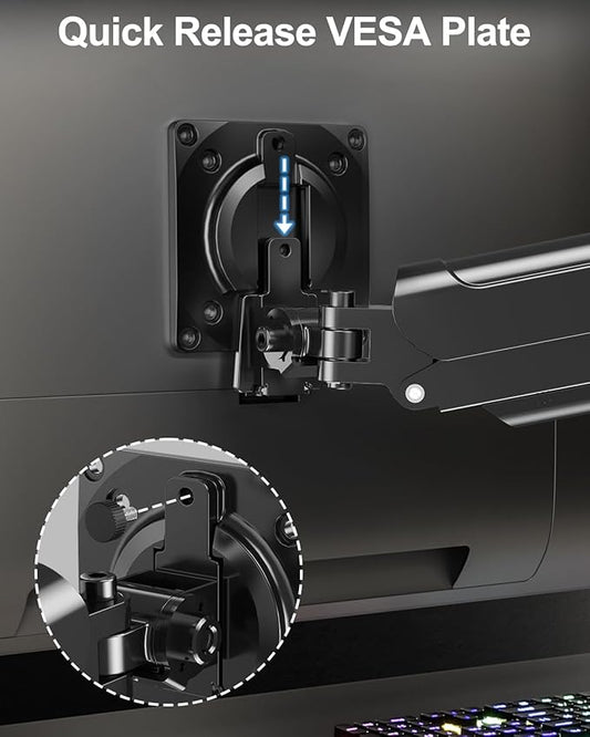 Single Monitor Mount Arm, Fits 17-32 Inch, Holds 4.4-22lbs, Full Motion, VESA 75x75/100x100, Desk Mount Freelift Pro