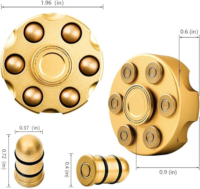 Alloy Metal Fidget Spinners Toy for Kids Adults- Cool Sensory Handheld Finger Hand Cube Spiner for Stress Relief, Desk Toys Gift for Office, Holiday Stocking Stuffer, Chirstmas Present Gold