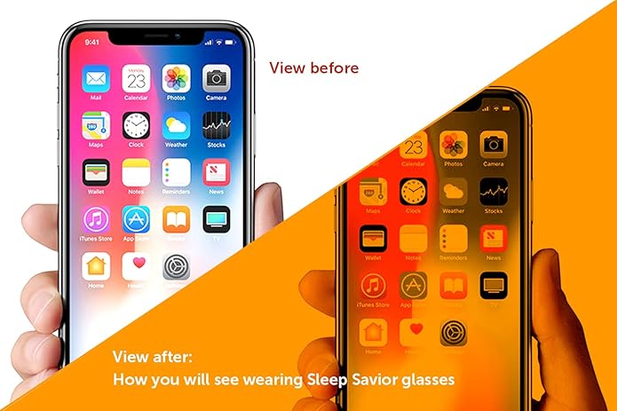 Eye Relaxation Sleep Glasses| Perfect for Night Shift Workers| Amber Blue Light Blocking Glasses for Screen Users